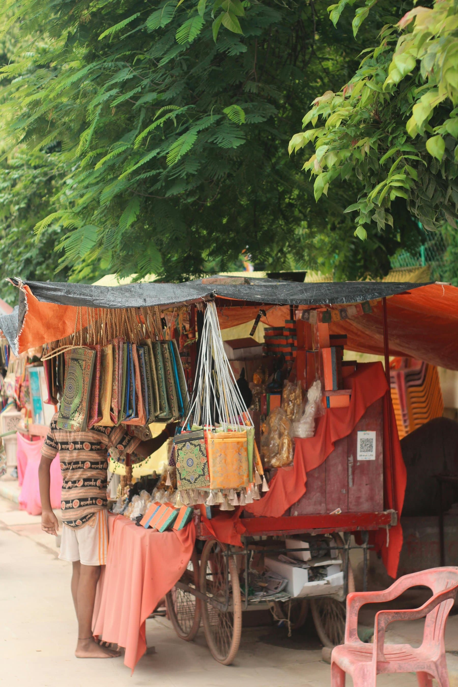 A street vendor at a night market